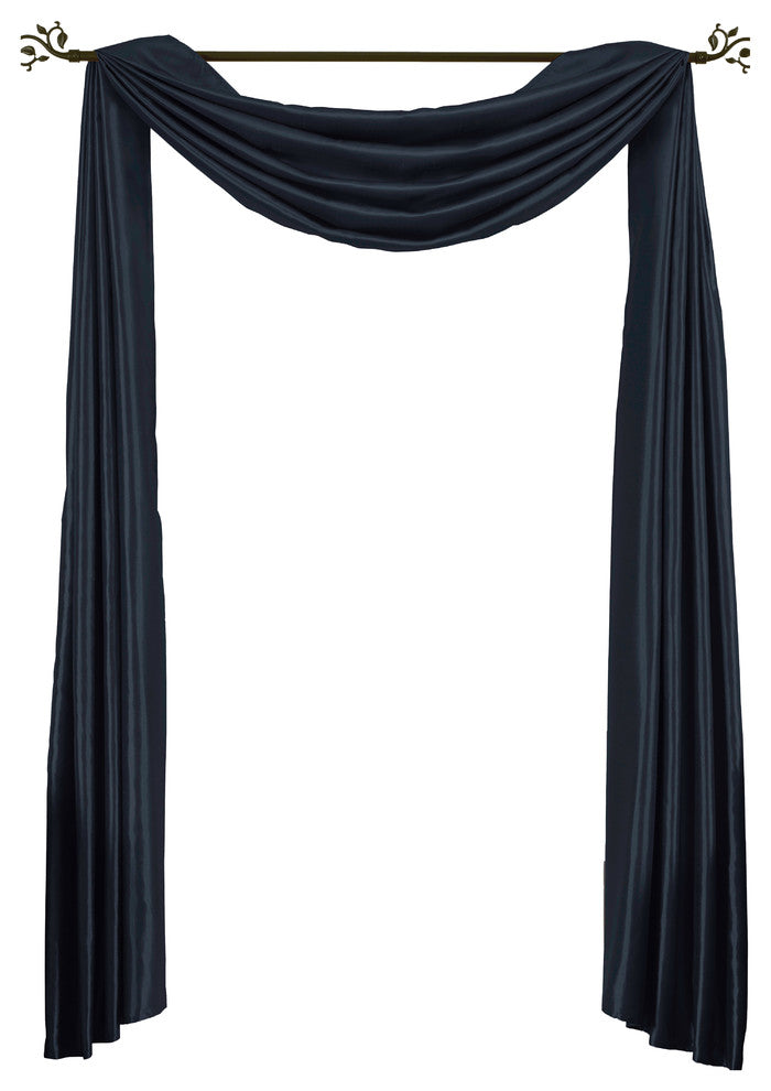 Single Soho Decorative Faux Silk Scarf, Navy