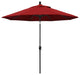 9' Matted Black Push-Button Tilt Crank Aluminum Umbrella, Red Pacifica