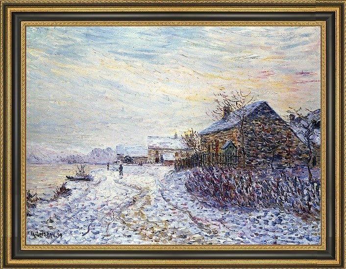 Gustave Loiseau Snow Rifts Near the Seine Framed Premium Canvas Print, 18"x24"