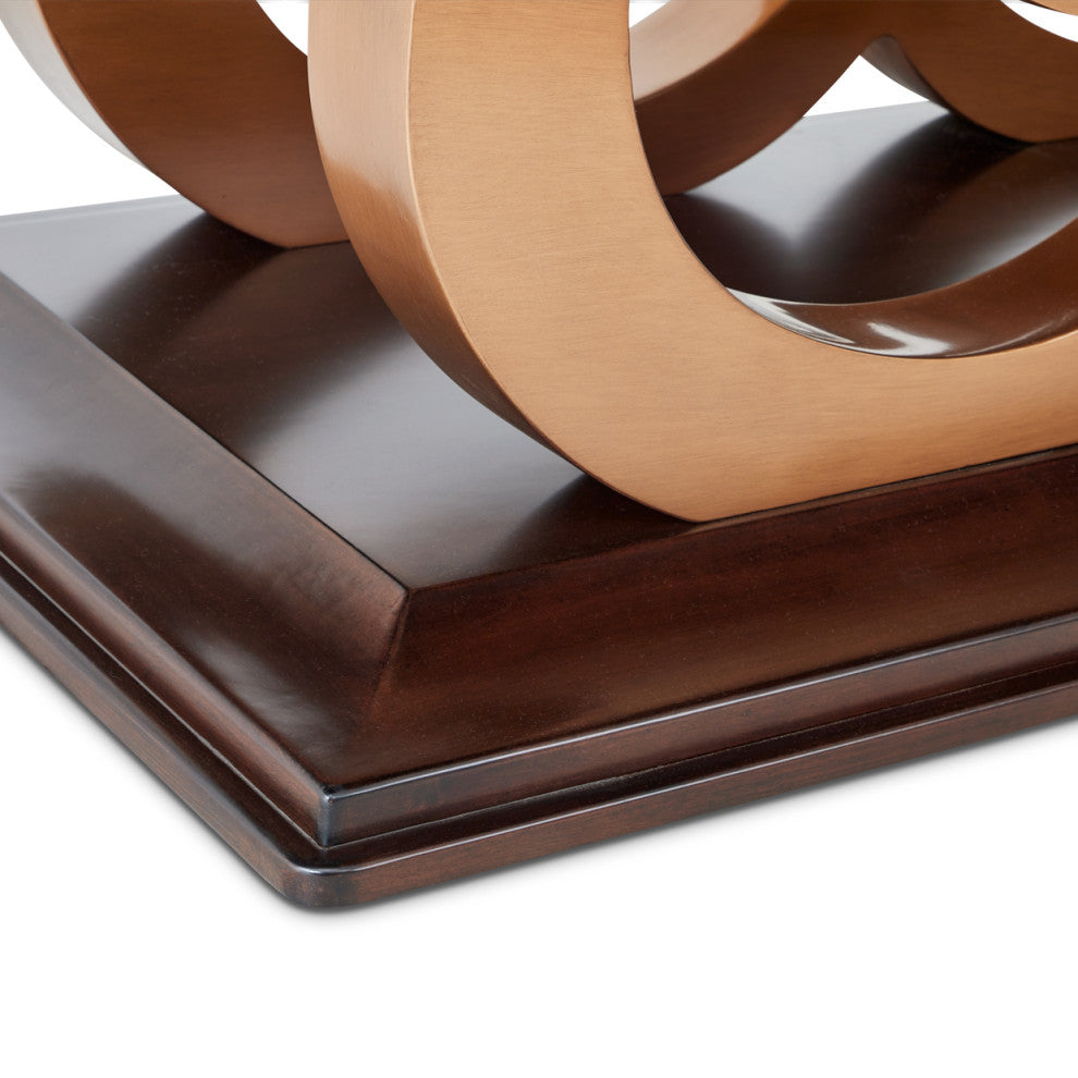 Camellia Field Rectangular Pedestal Dining Table, Warm Pecan