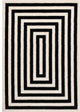Abani Casa CAS120A Contemporary Black and Ivory Rectangular Area Rug, Ivory, 4'x