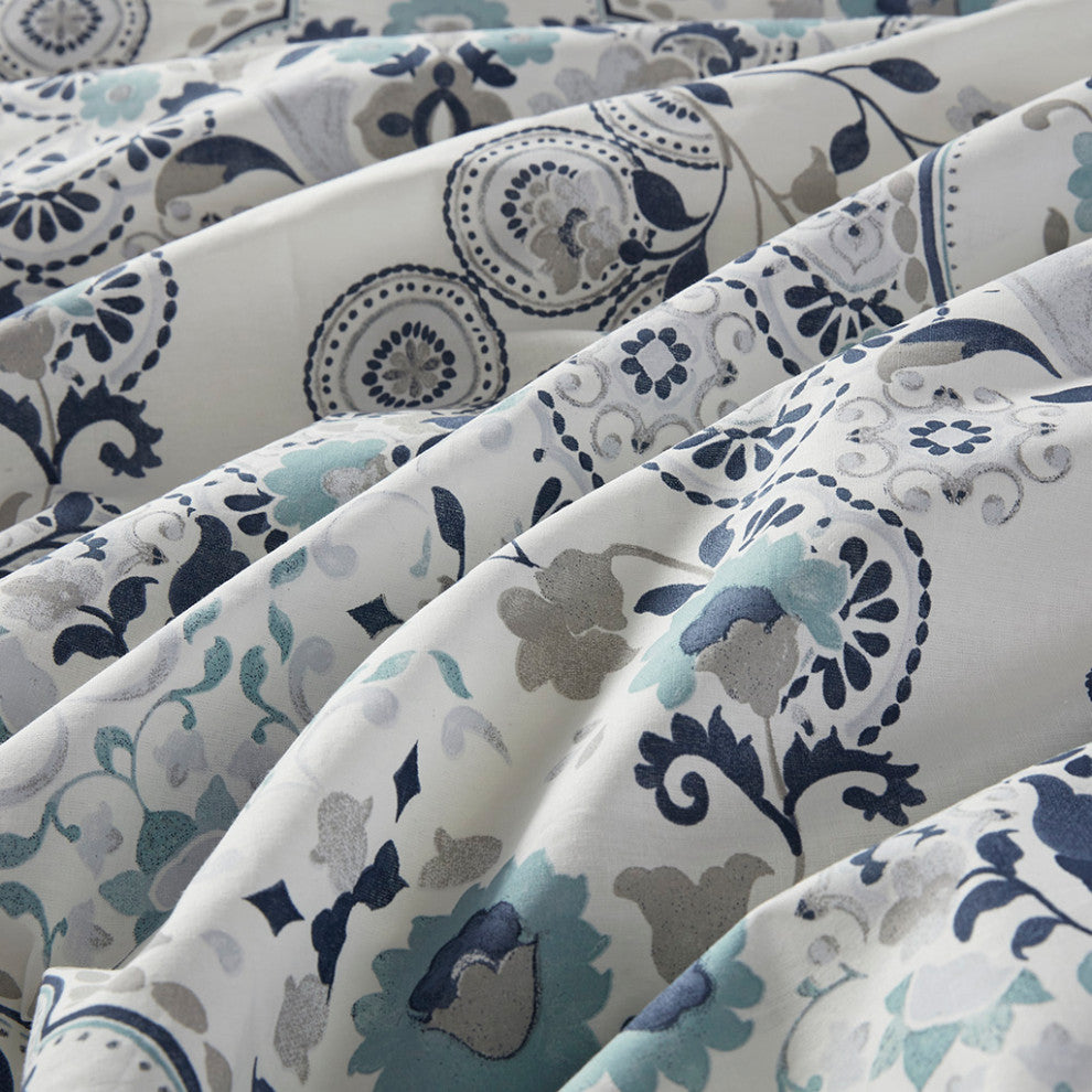 Madison Park Brielle 3 Piece Floral Printed Cotton Comforter Set