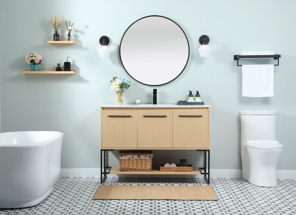 Sue 48" Single Bathroom Vanity, Maple