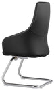 LeisureMod Celeste Leather Conference Office Chair With and Armrest, Black