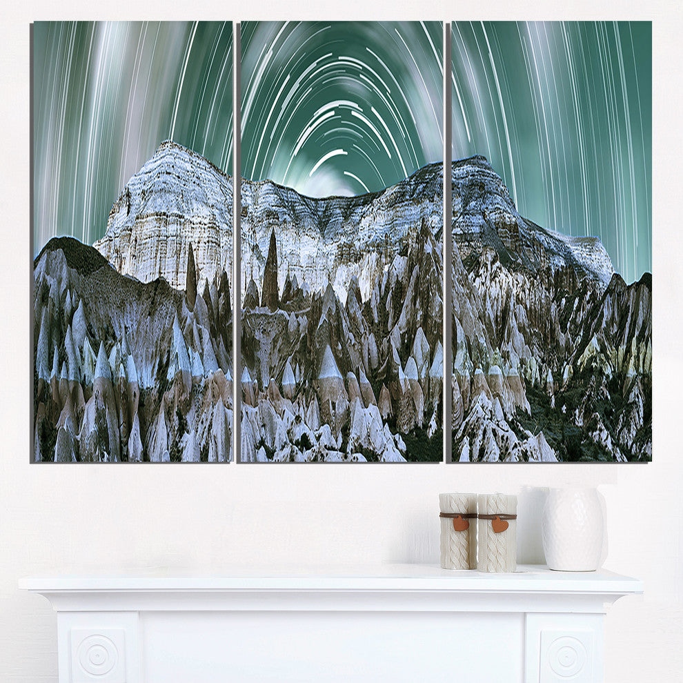 "Cappadocia Valley Panoramic View" Metal Wall Art, 3 Panels, 36"x28"