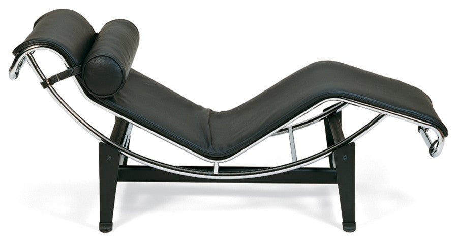 Le Corbusier Chaise, Black Leather