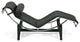 Le Corbusier Chaise, Black Leather