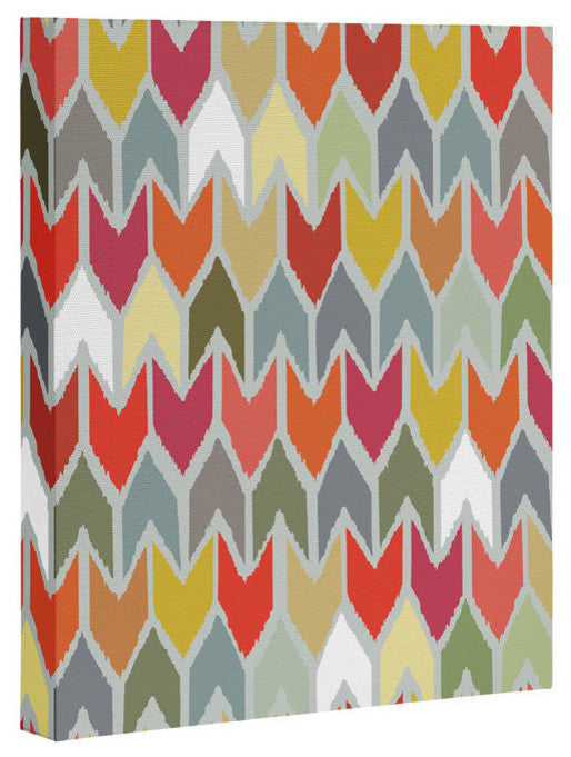 Deny Designs Sharon Turner Beach House Ikat Chevron Art Canvas