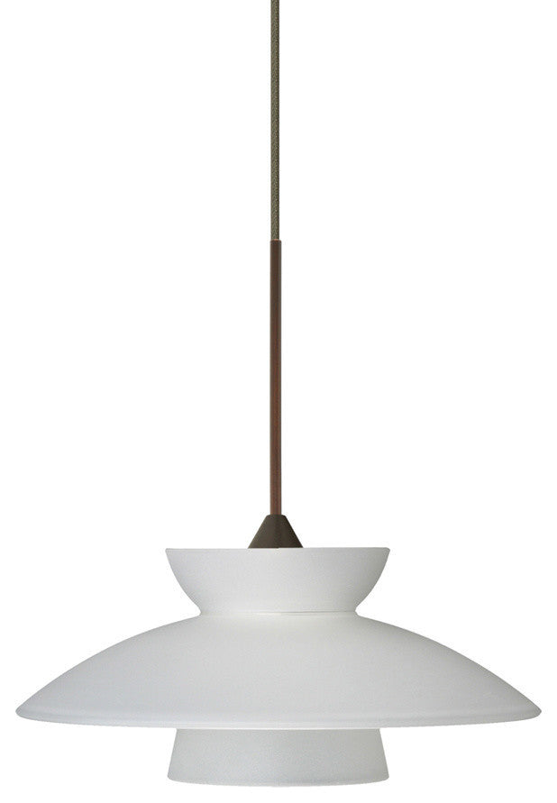 Trilo 1 Light Pendant Lighting, Bronze, LED