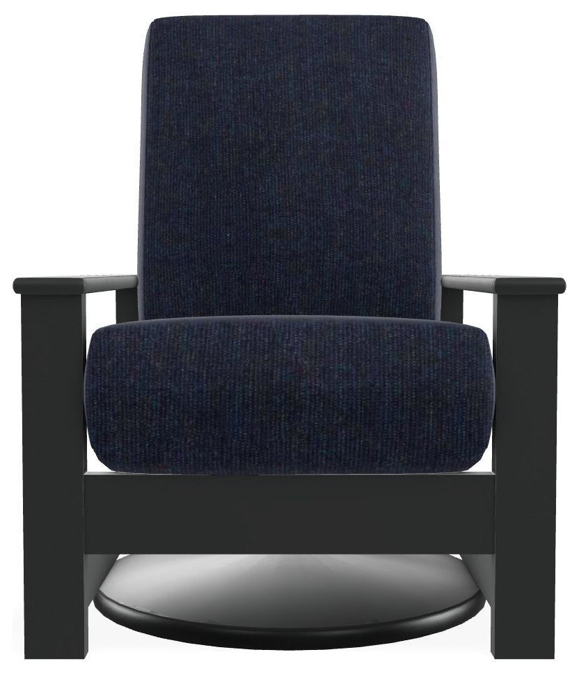 Leeward Deep Seat Outdoor Hidden Swivel Rocker, Indigo/Graphite