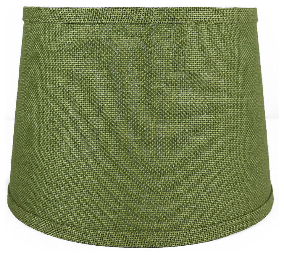 French Drum Burlap Lampshade, 10"x12"x8.5", Khaki Green