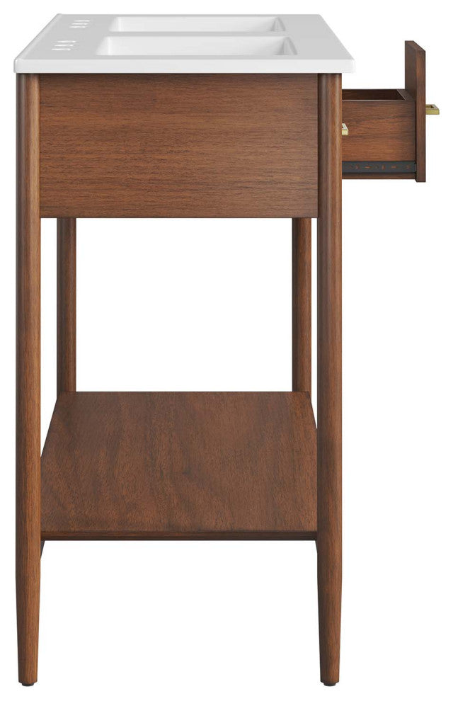 Zaire 48" Double Sink Bathroom Vanity - Walnut White