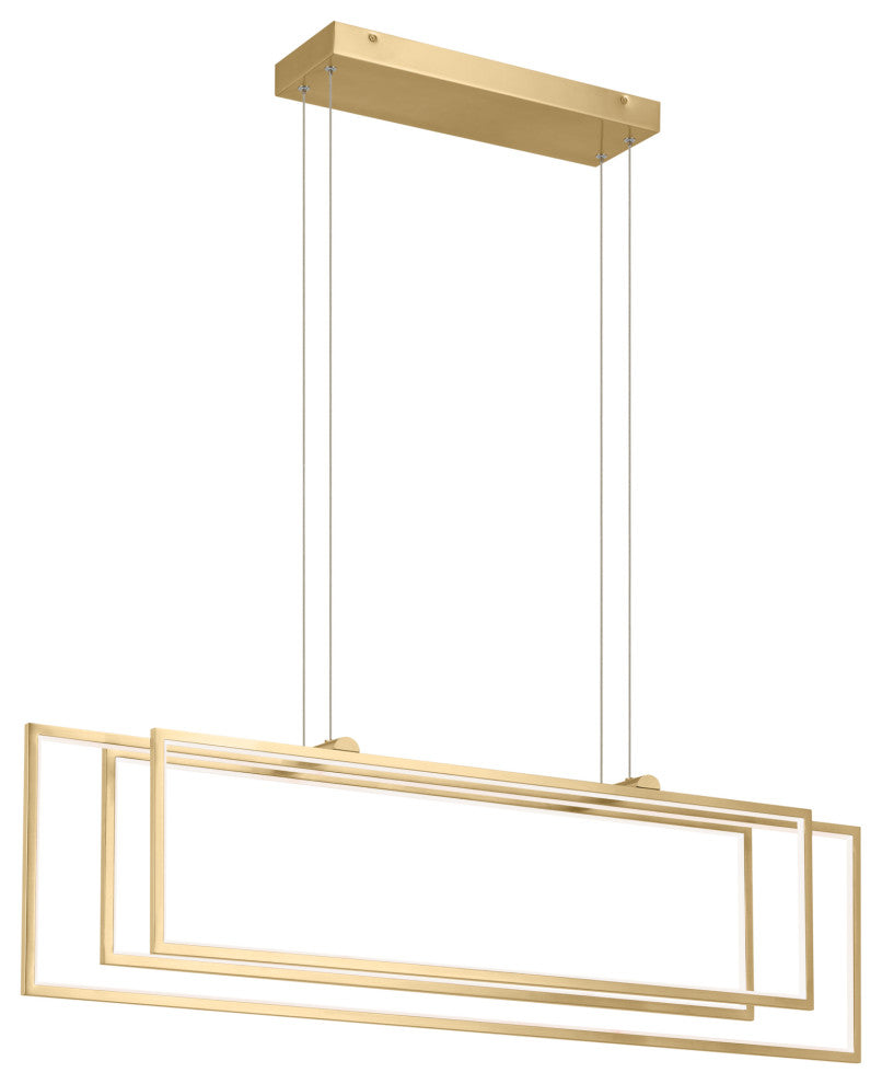 Jestin 46" LED Linear Chandelier, Champagne Gold