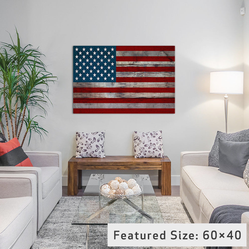 "US Constitution - American Flag, Wood Boards" by iCanvas, 26x18x1.5"