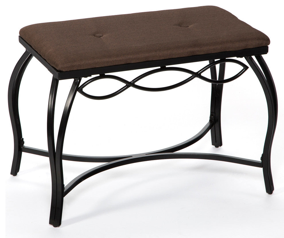 Mango Steam Berkeley Shoe Bench With Woven Fabric Top, Mocha Brown, Rectangular