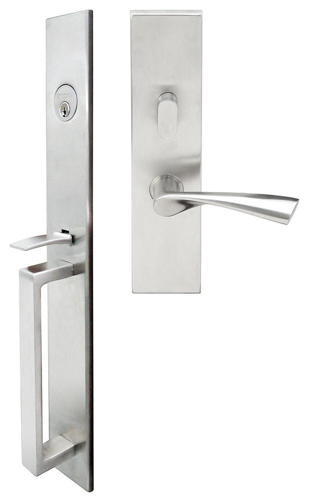 Breeze Lever, Mortise Entry Handleset, Left Hand, Satin Stainless Steel