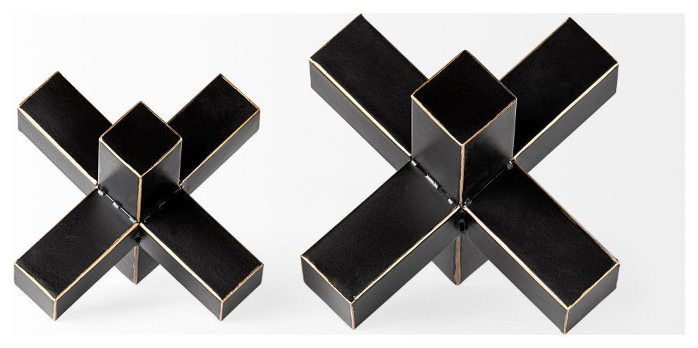 Abel, Large, 9Lx9W Black Metal Jack With Gold Accents