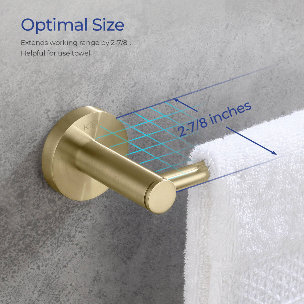 Circular 10" Bathroom Towel Bar KBA1403, Brush Gold
