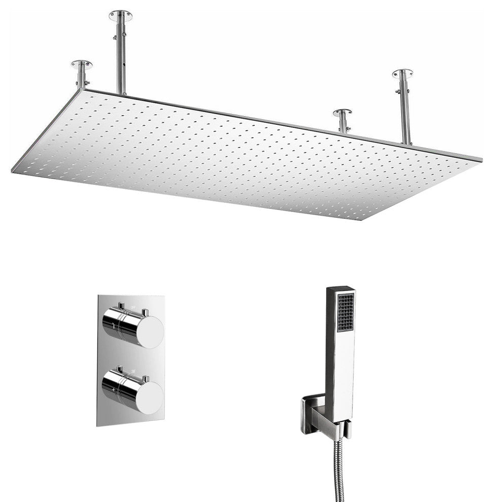 Sandino Thermostatic Ceiling Mount Rain Fall LED Shower Set