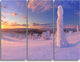"Frozen Trees on Mountain Panorama" Metal Wall Art, 3 Panels, 36"x28"