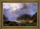 Herman Herzog Alpine Lake Scene Framed Premium Canvas Print, 18"x27"