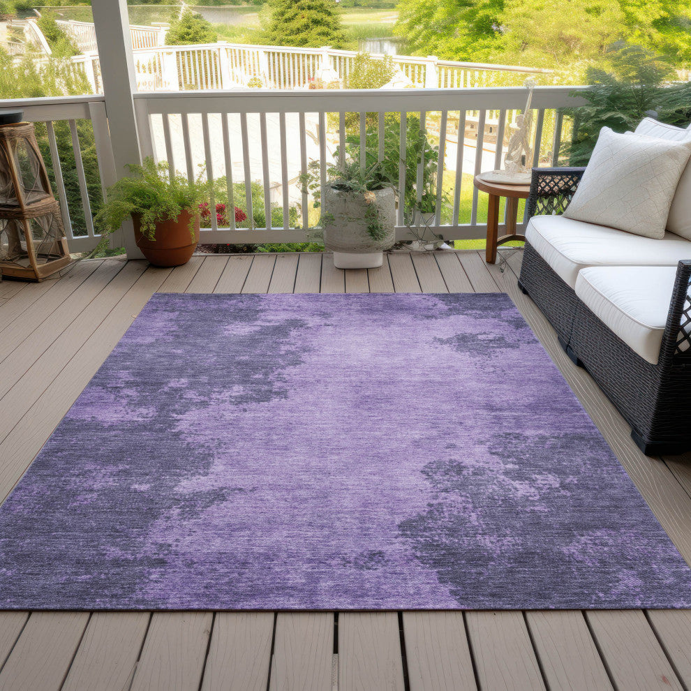Machine Washable Indoor/Outdoor Chantille ACN1913 Purple 5' x 7'6" Rug