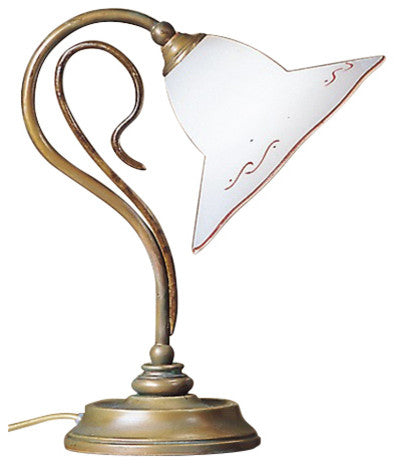 Country Line 1804 Table Lamp, Verdigris And Rust, Satin Amber
