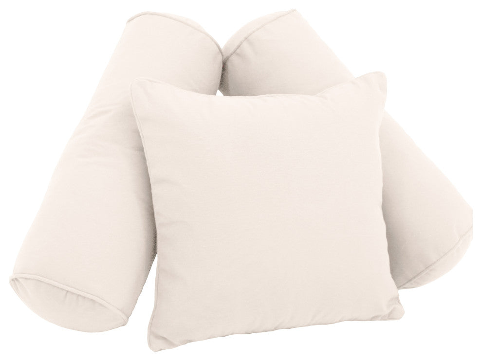 Solid Twill Throw Pillows With Inserts, 3-Piece Set, Natural