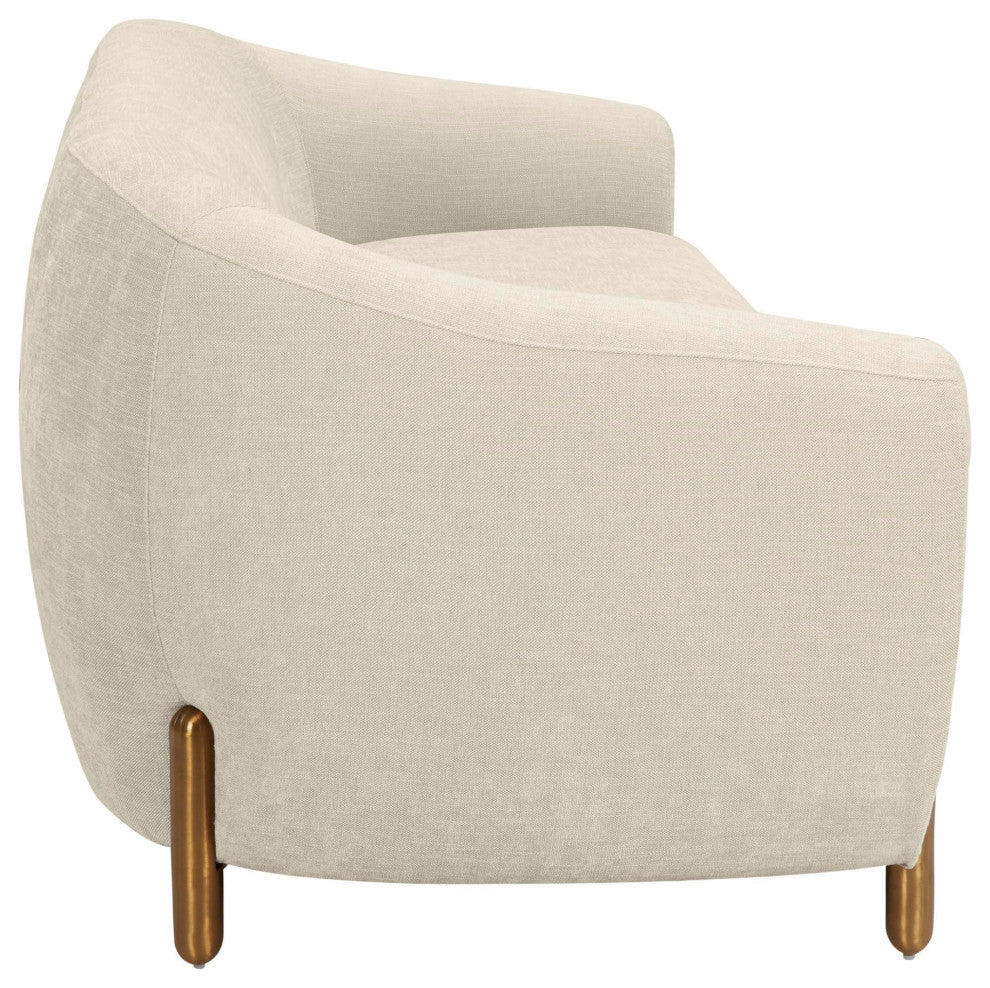 Lina Upholstered Sofa, Cream Textured Linen