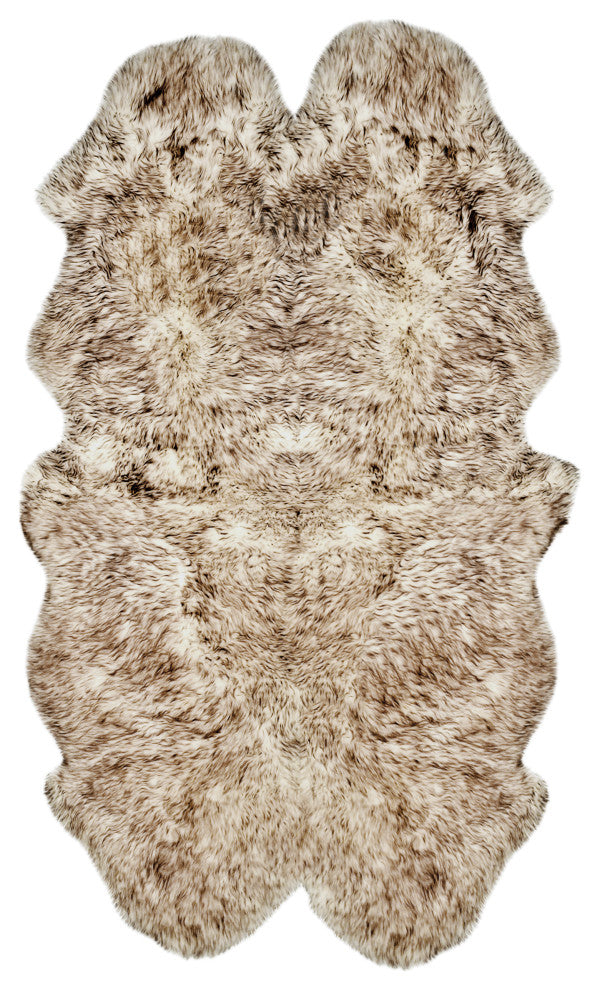 New Zealand Quattro Sheepskin Rug, Gradient Chocolate, 4'x6'
