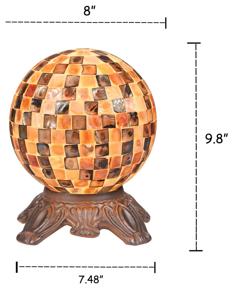 CHLOE-Lighting SHELLEY Mosaic 1-Light Dark Bronze Accent Lamp 8" Wide