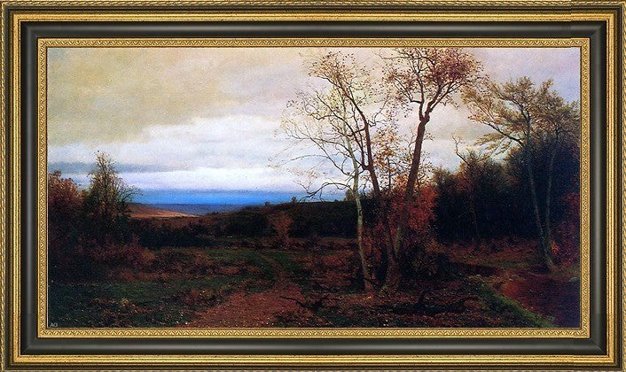 Jervis McEntee Autumn Landscape Framed Premium Canvas Print, 14"x28"