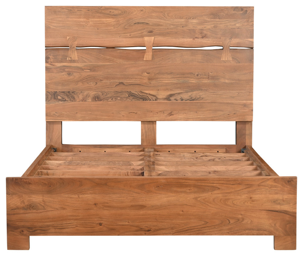 Lydia Live Edge Solid Wood Panel Bed, Queen, 56" H