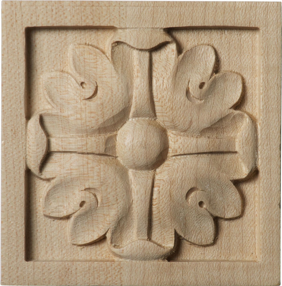 3"W x 3"H x 5/8"D Small Edinburgh Rosette, Lindenwood