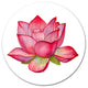 Pink Lotus Watercolor Illustration, Flower Round Metal Wall Art, 36"