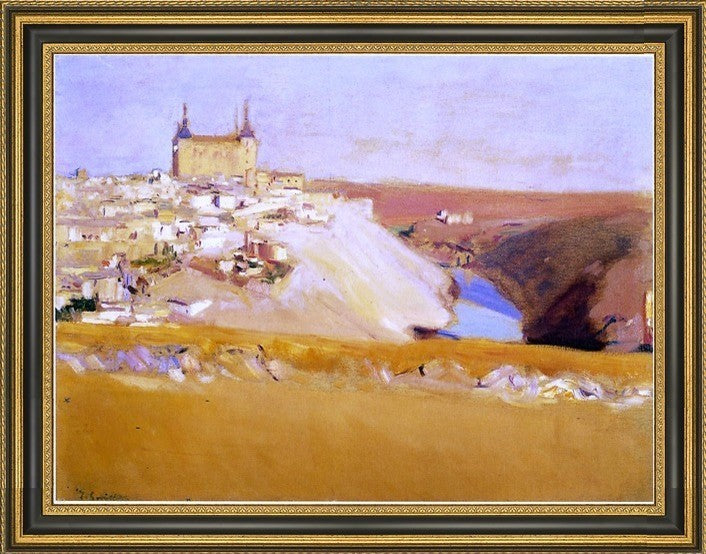 Joaquin Sorolla Y Bastida View of Toledo Framed Premium Canvas Print, 18"x24"