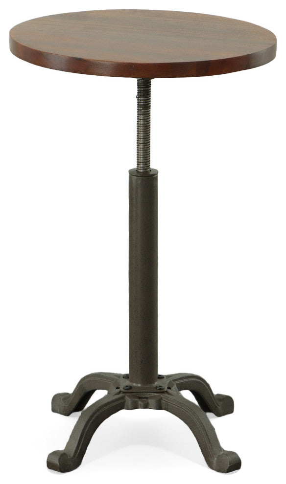 Colton Adjustable Vintage Table - Chestnut Top - Industrial Base