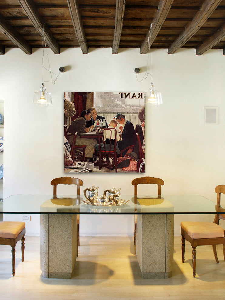 "Saying Grace" Painting Print on Canvas by Norman Rockwell