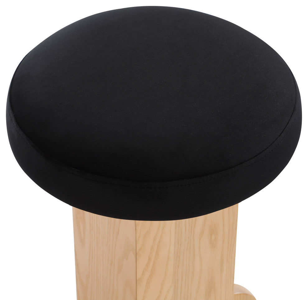 Wyatt Velvet Upholstered Stool, Black