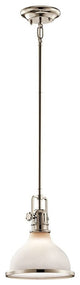 Transitional Hatteras Bay Mini Pendant, Polished Nickel