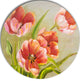 Vintage Red Tulips, Floral Round Wall Art, 23"