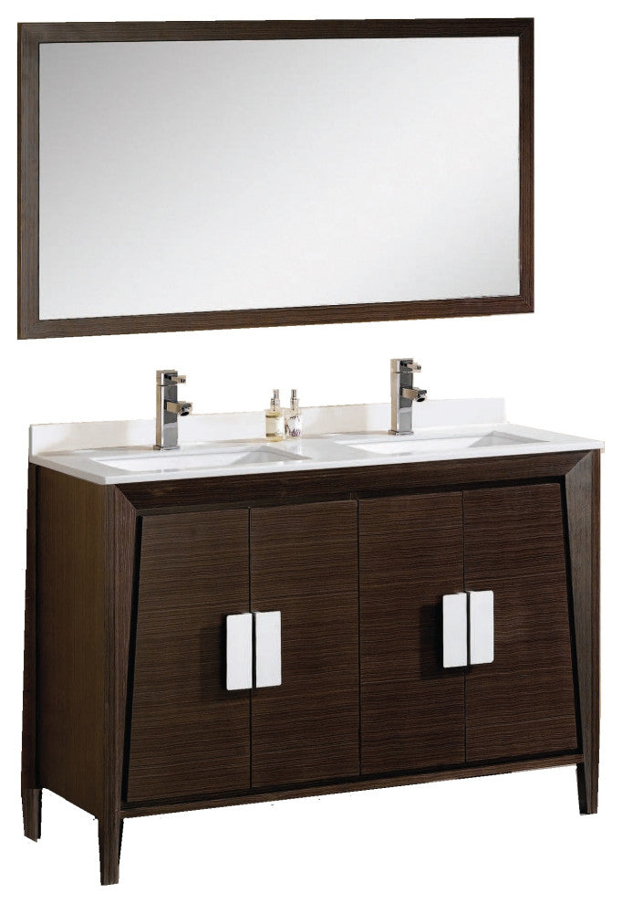 Fine Fixtures Imperial II 60" Double Sink Vanity, Ebony Wave, No Mirror