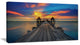 "Wide Wooden Bridge Into Distant Sun" Sea Pier Wall Art Canvas Print, 40"x20"