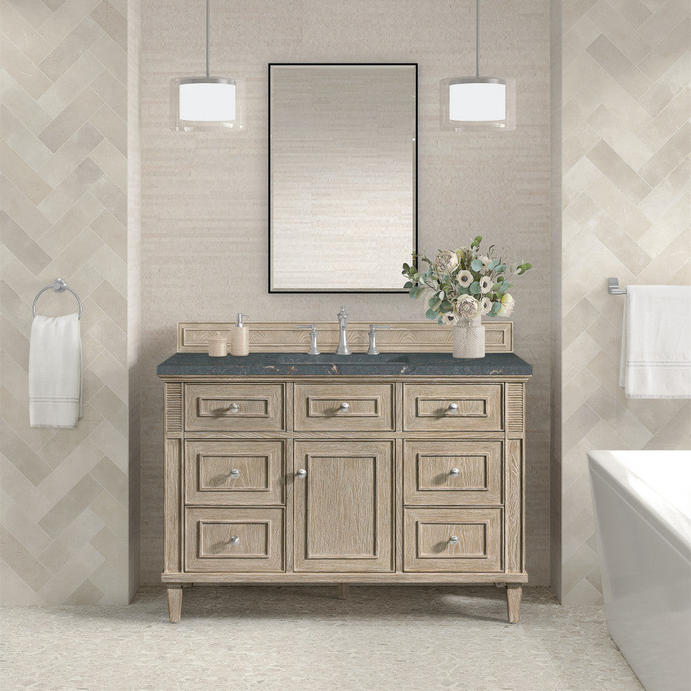 Lorelai 48" Single Vanity, Oak, 3 CM Parisien Bleu Top