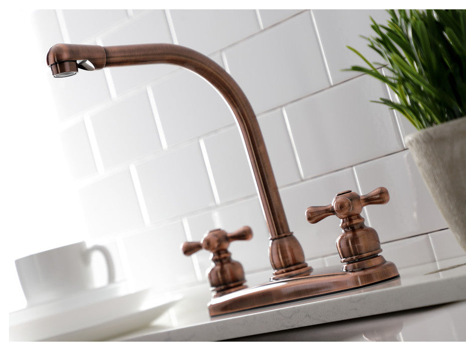 Kingston Brass KB716AXLS Victorian Centerset Kitchen Faucet, Antique Copper