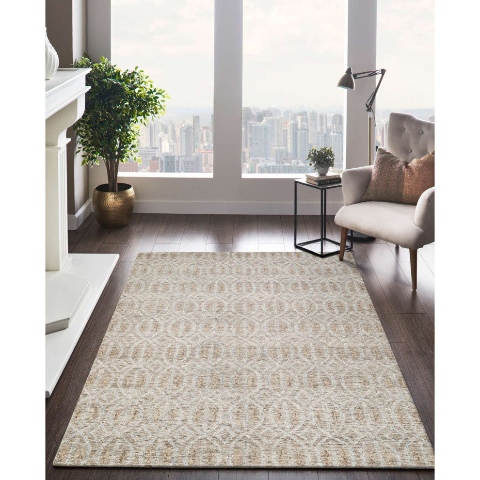Lyon Palm Area Rug, Gold, 9'x12'