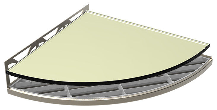 TileWare Structural Surfaces Claddy T-Shelf With Glass Cover, Vellum