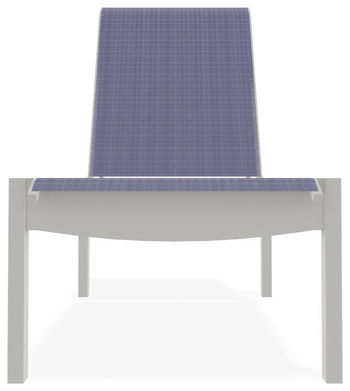 Leeward Sling Stackable Outdoor Chaise Lounge, Breeze/Snow