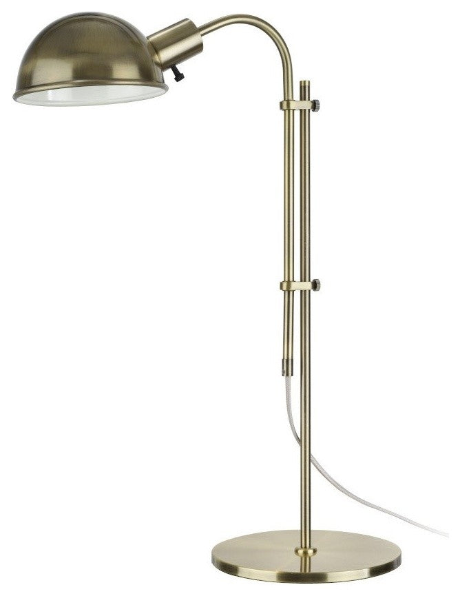 40043, 27" High Modern Adjustable Metal Desk Lamp, Satin Nickel Finish