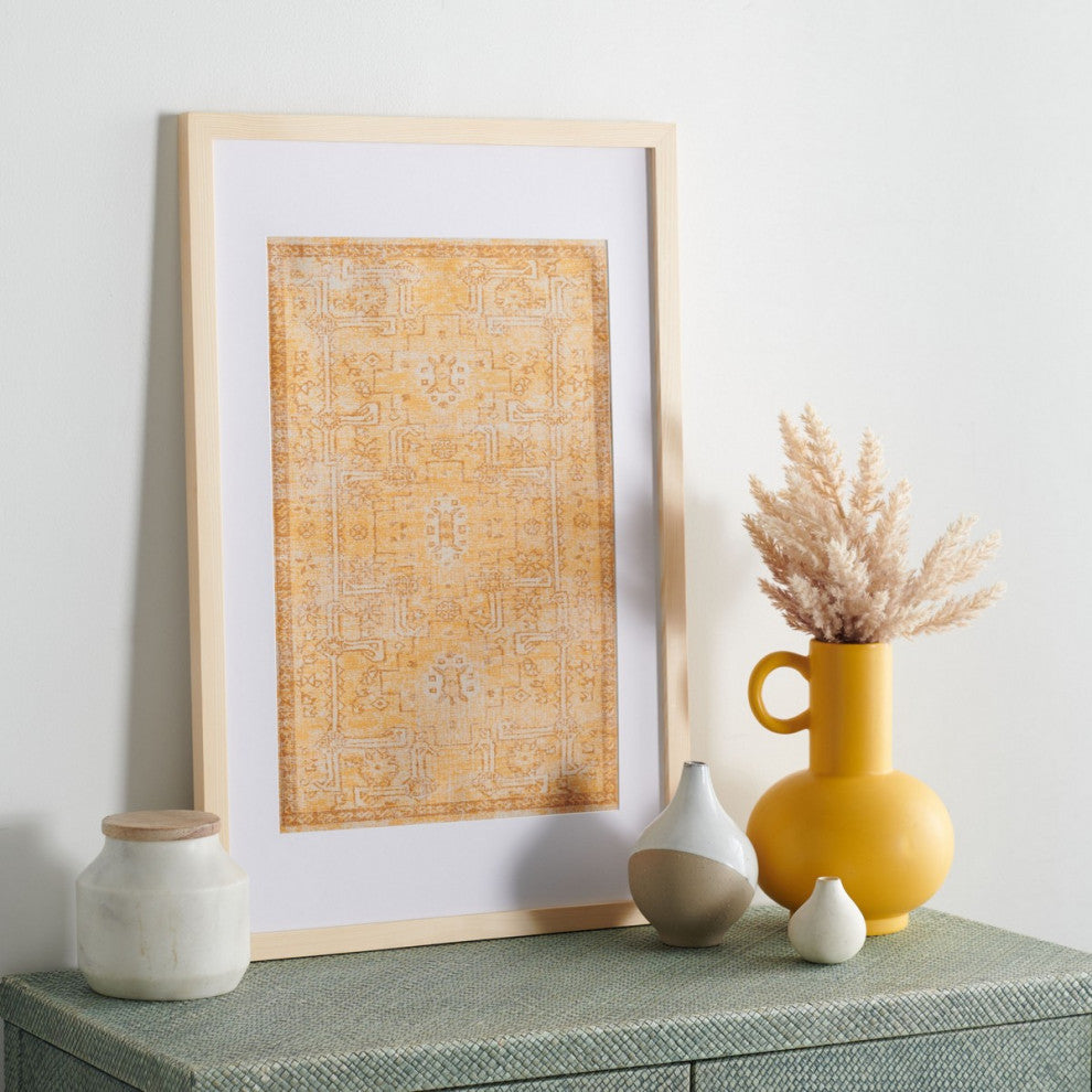Safavieh Renaldi 25" Gold Framed Textile Wall Art